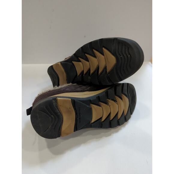 Lands End Womens 420475 Powder Belle Suede Shoe Faux Fur Lace Up Brown 7.5 - Picture 6 of 9